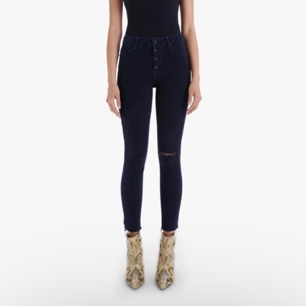 Mother Pixie Ankle Fray Jeans Holding Hands Tightly